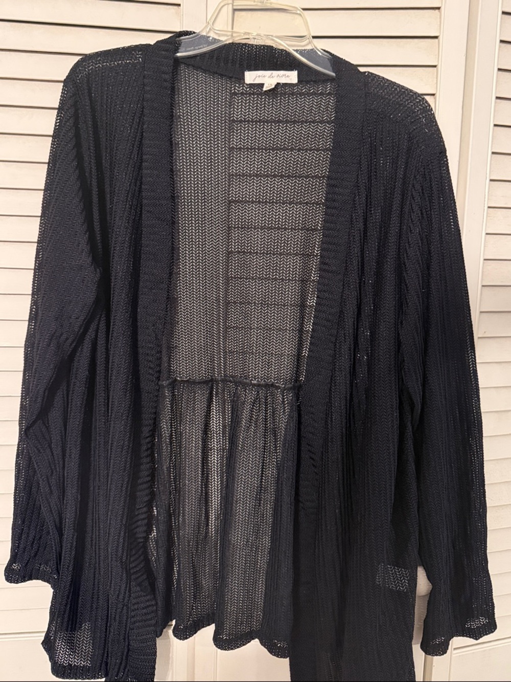 Open-Front Black Knit Swim Coverup by JOE'S BEACH